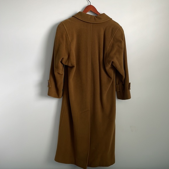 Vintage Pure Wool Double Breasted Coat Brown - Picture 2 of 4